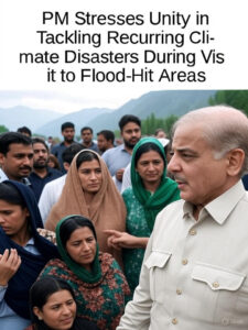 PM stresses unity, recurring climate disasters, flood-hit areas Pakistan, Pakistan climate resilience, Prime Minister visit floods, Pakistan humanitarian crisis, climate finance for Pakistan, long-term disaster strategy