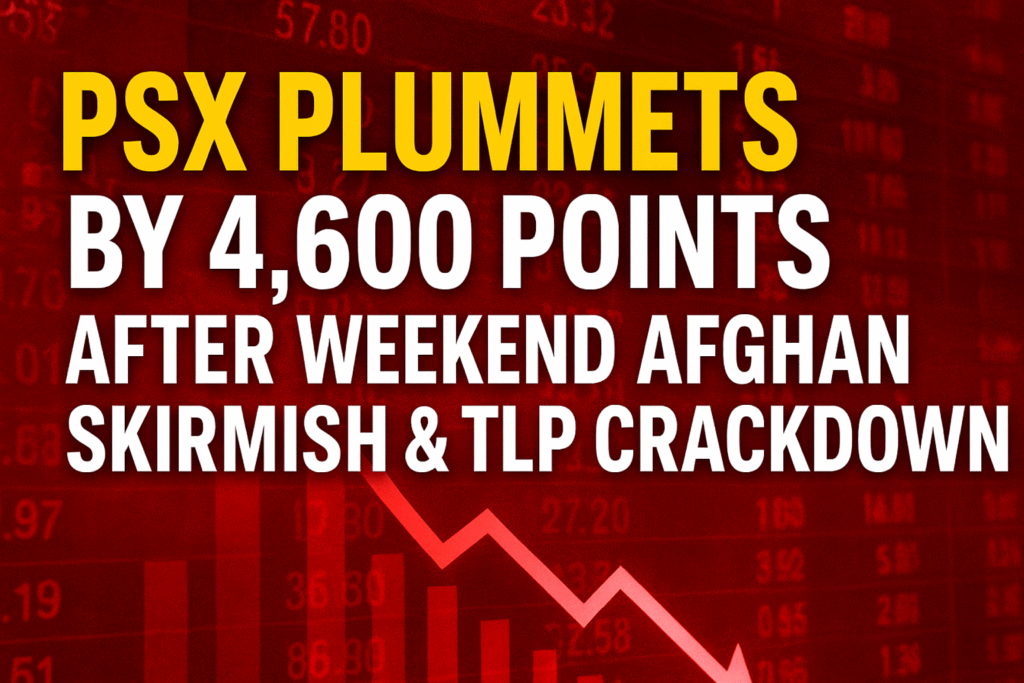 PSX plummets 4600 points, Pakistan stock market crash, TLP crackdown, Afghan border clashes, KSE-100 decline, Pakistan economy