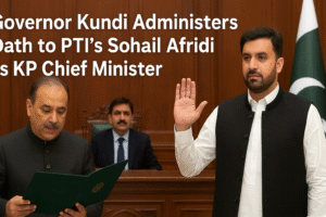 Governor Kundi Administers Oath to PTI’s Sohail Afridi as KP Chief Minister