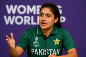 Pakistan vs India Women’s World Cup 2025, Pakistan captain vows to break records, Women’s cricket rivalry, ICC Women’s World Cup news, Pakistan women’s cricket team captain statement