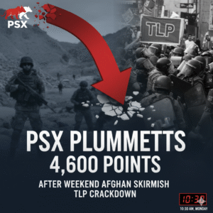 PSX plummets 4600 points, Pakistan stock market crash, TLP crackdown, Afghan border clashes, KSE-100 decline, Pakistan economy 