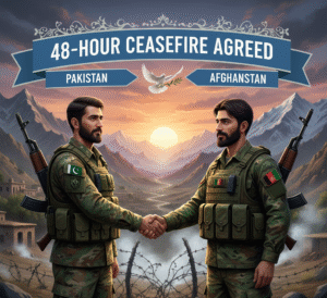 Pakistan, Afghanistan, Ceasefire, Kandahar, Border Clashes, Taliban, ISPR, Foreign Policy, South Asia, Security, Diplomacy, Pakistan Army, Peace Talks, Regional Stability. 48-Hour Ceasefire Between Pakistan and Afghanistan Agreed