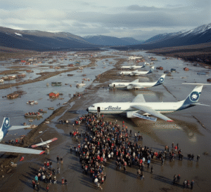 Alaska Airlifts Hundreds from Flood Devastated Villages Alaska airlifts hundreds, Alaska flooding evacuation, Kipnuk flooding, Kwigillingok storm, Alaska storm damage, Typhoon Halong Alaska, Alaska climate crisis, Alaska disaster response
